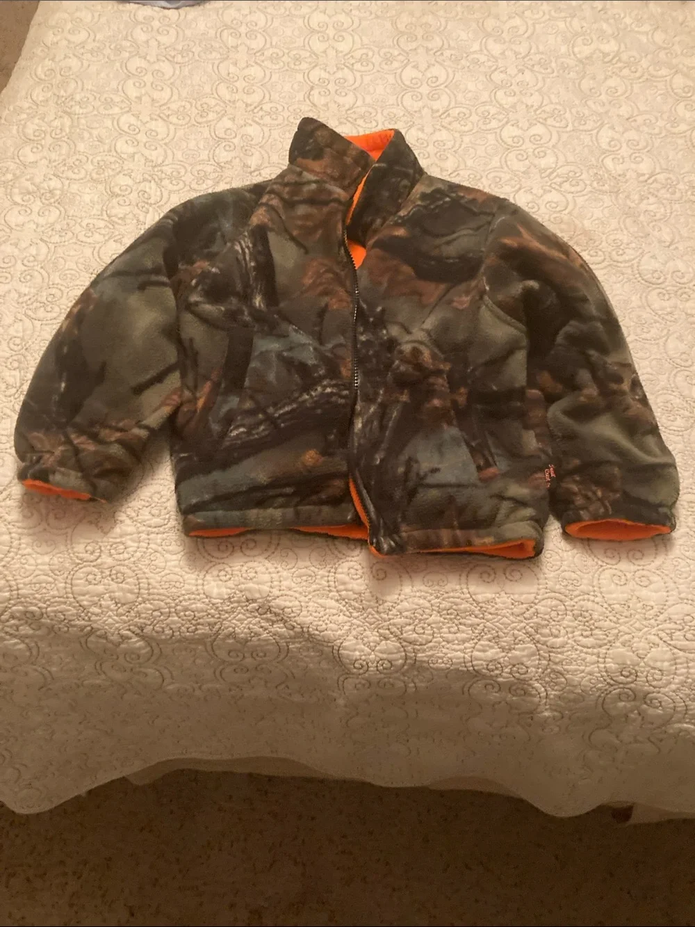 Camo/ Blaze reversible fleece coat